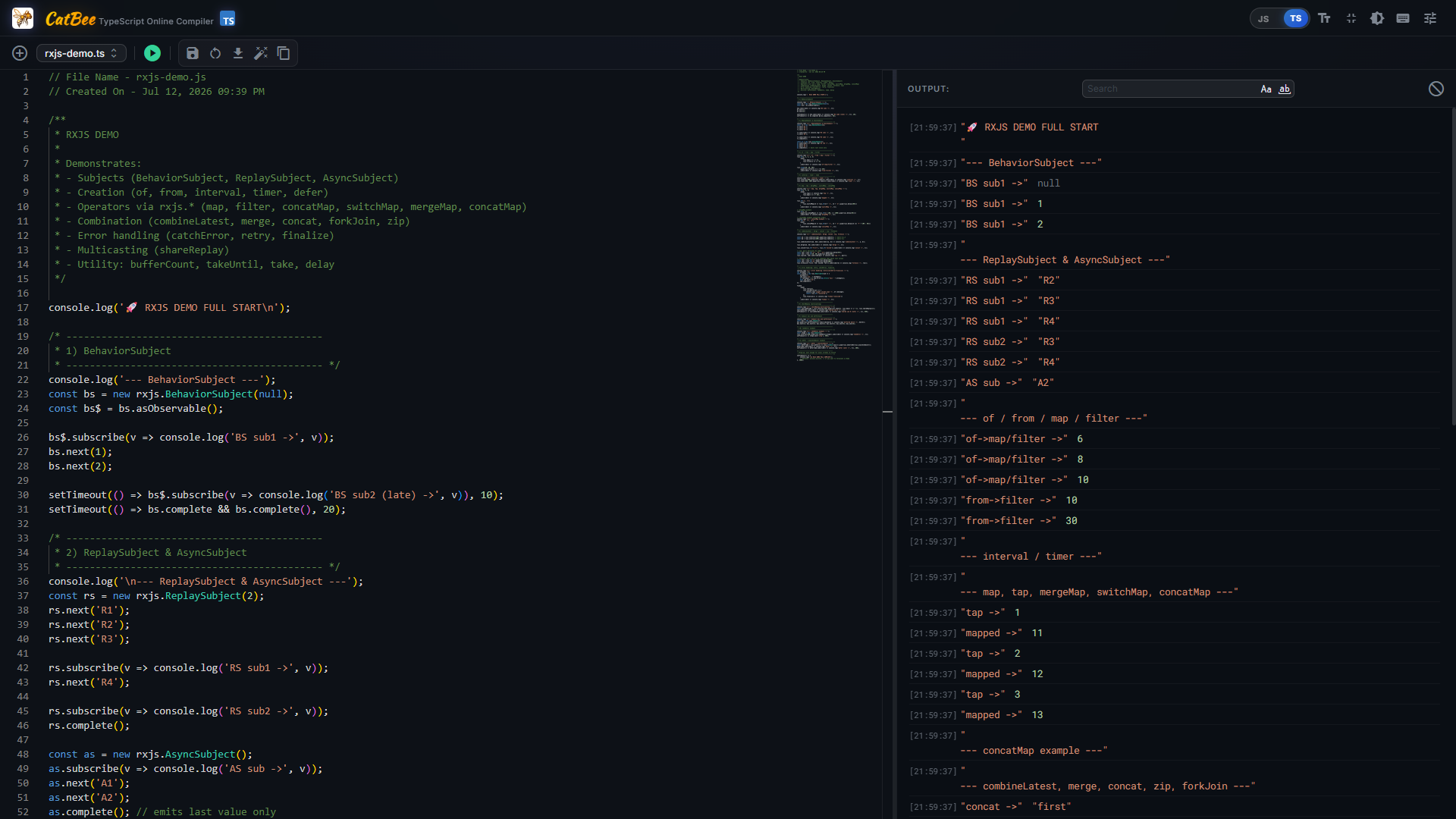 RxJS Support